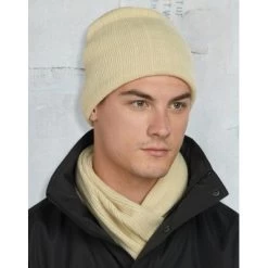Cable Knit Beanie With Fleece Head Band
