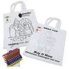 Colouring Short Handle Cotton Bag & Crayons -Fashion Clothing LL5520