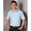 Mens Pin Stripe Short Sleeve Shirt -Fashion Clothing M7221 01