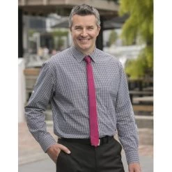 Mens Gingham Check Roll-up L/S Shirt