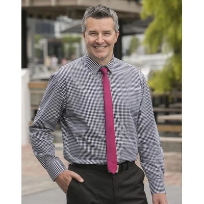 Mens Gingham Check Roll-up L/S Shirt 3 Mens Gingham Check Roll-up L/S Shirt