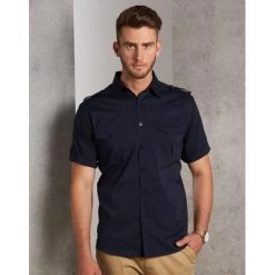 Mens Short Sleeve Military Shirt