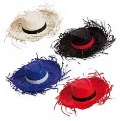 Hat Made From Straw With Fringed Finish Filagarchado