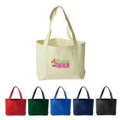 Heavy Duty Cotton Canvas Open Boat Tote Bag